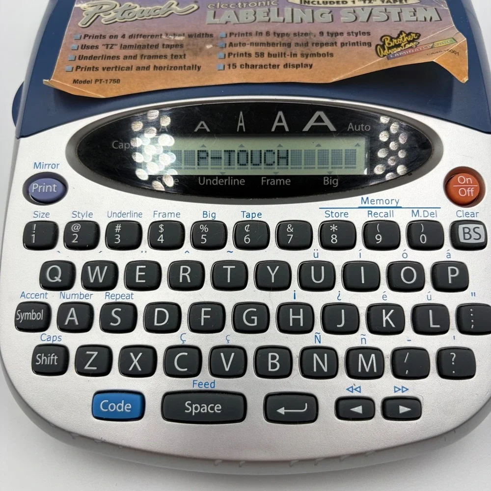 Brother Label Maker Unisex OS Blue PT-1750 P-Touch Electronic Labeling System